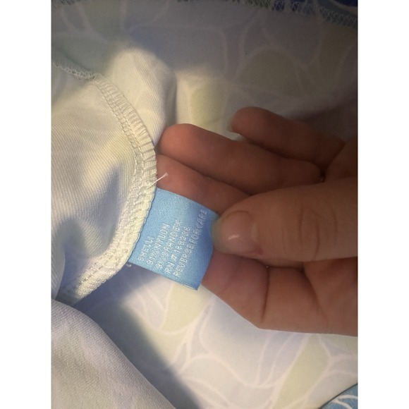 J McLaughlin Shirt Womens Small Blue White Floral Court Polo Soft Cotton Stretch - Picture 9 of 11